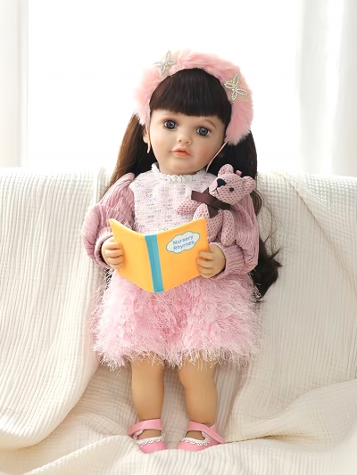 Интерактивная говорящая силиконовая кукла Реборн девочка Камилла, 55 см-2